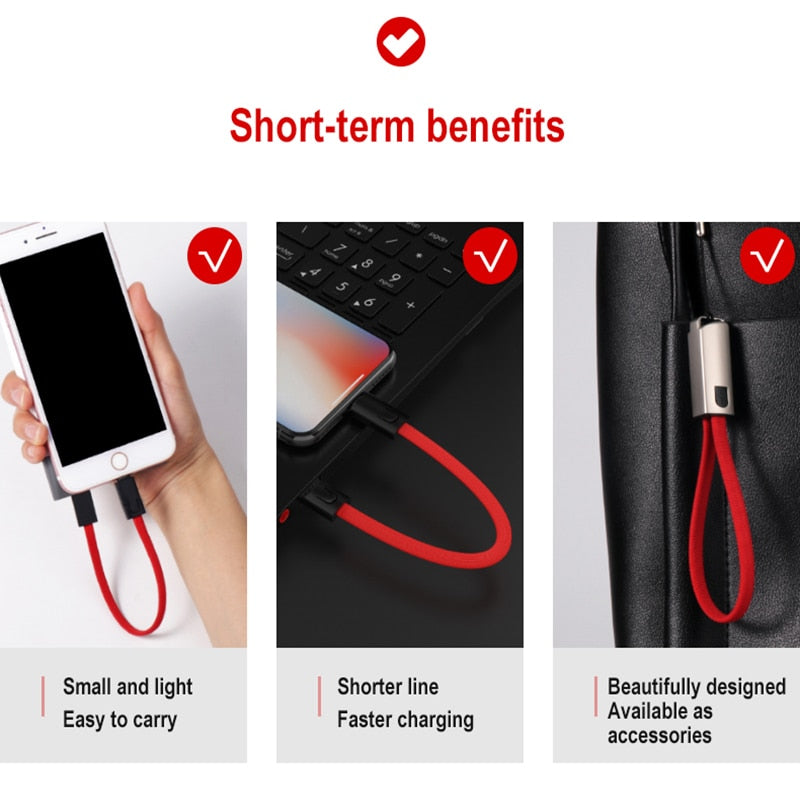 Portable Keychain USB Data cable for iPhone Micro USB Type C Fast Charging Mobile Phone Charger Cable for Samsung Galaxy Xiaomi