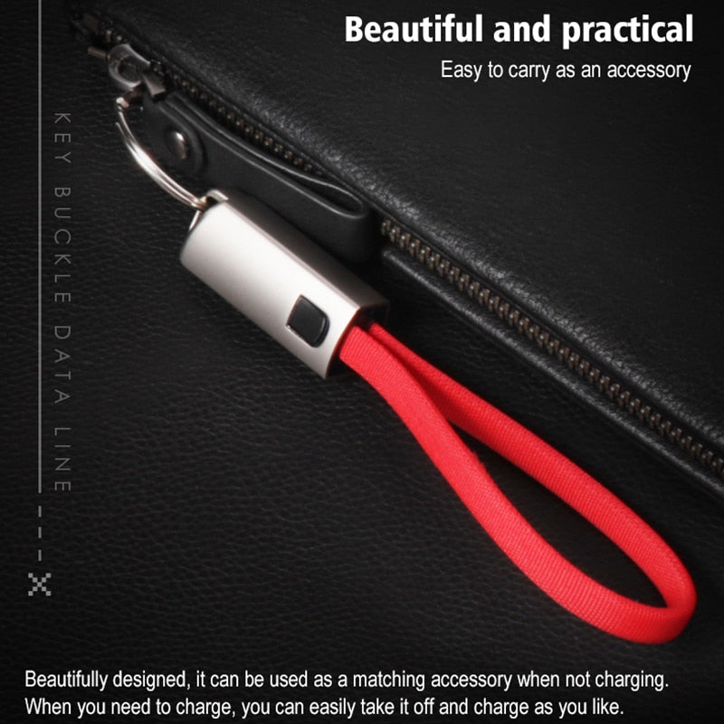 Portable Keychain USB Data cable for iPhone Micro USB Type C Fast Charging Mobile Phone Charger Cable for Samsung Galaxy Xiaomi