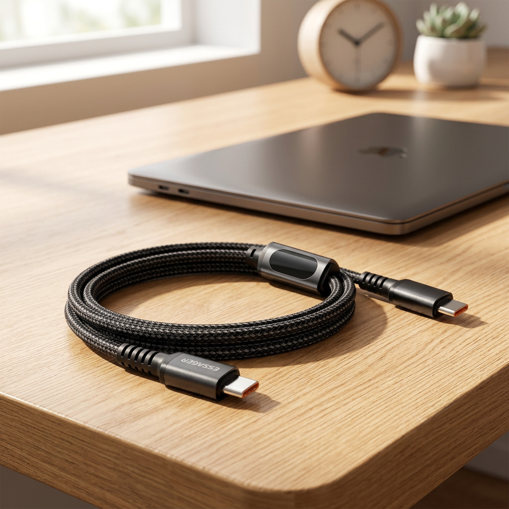 Cable on a clean desk