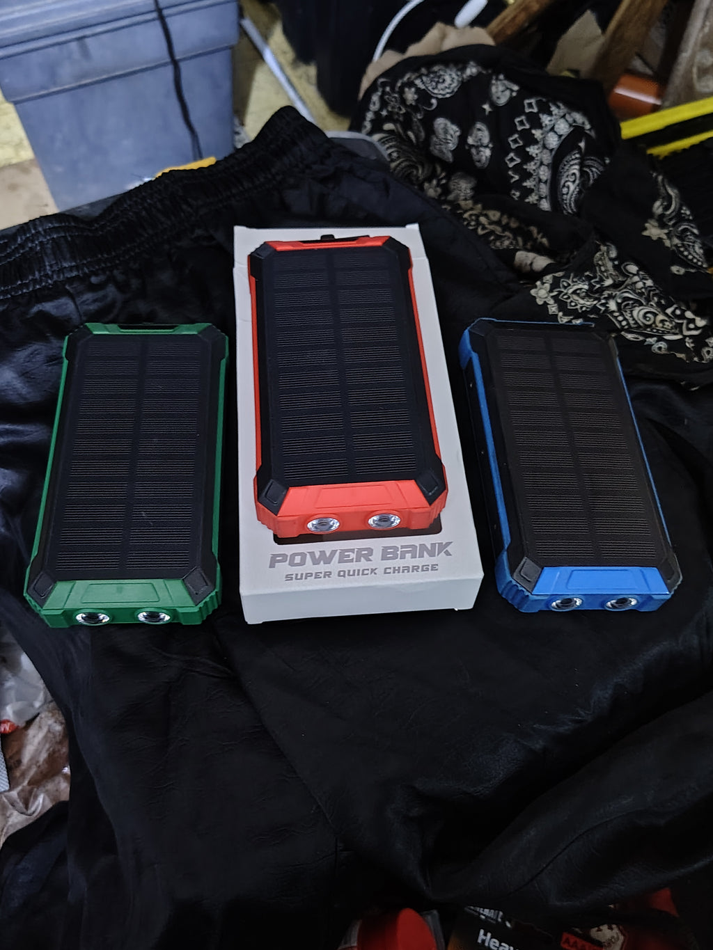 60000mAh Rugged Solar Power Bank- Wireless Charger with Built-in Cables & Dual Flashlights