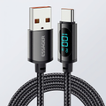 USB-A to USB-C cable with straight connectors